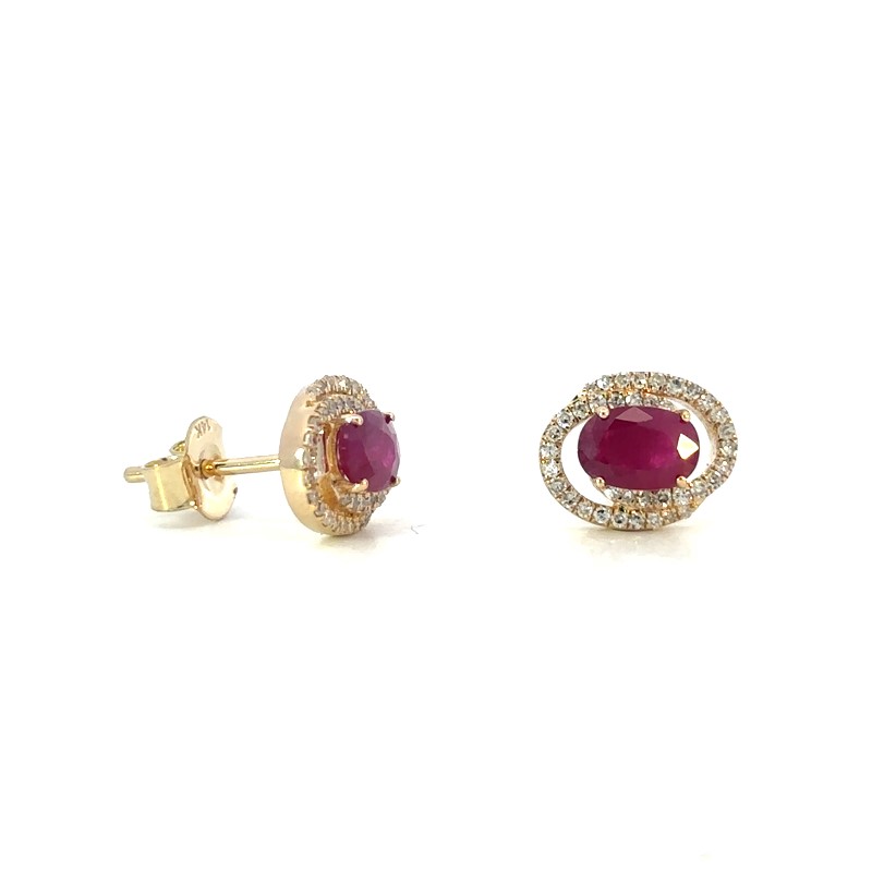 Ruby And Diamond Earrings