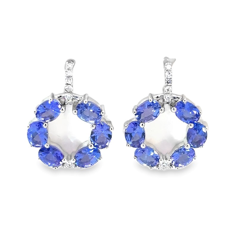 Tanzanite And Diamond Circular Earrings