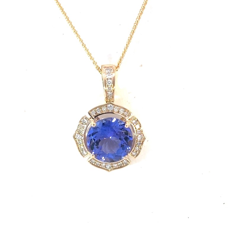 Tanzanite And Diamond Pendant Necklace