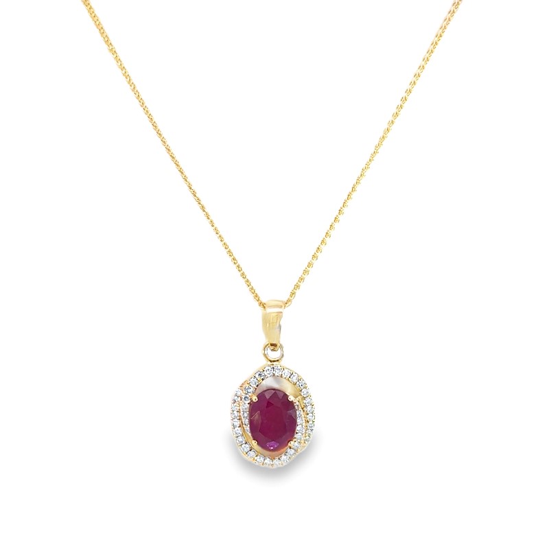 Ruby And Diamond Pendant Necklace