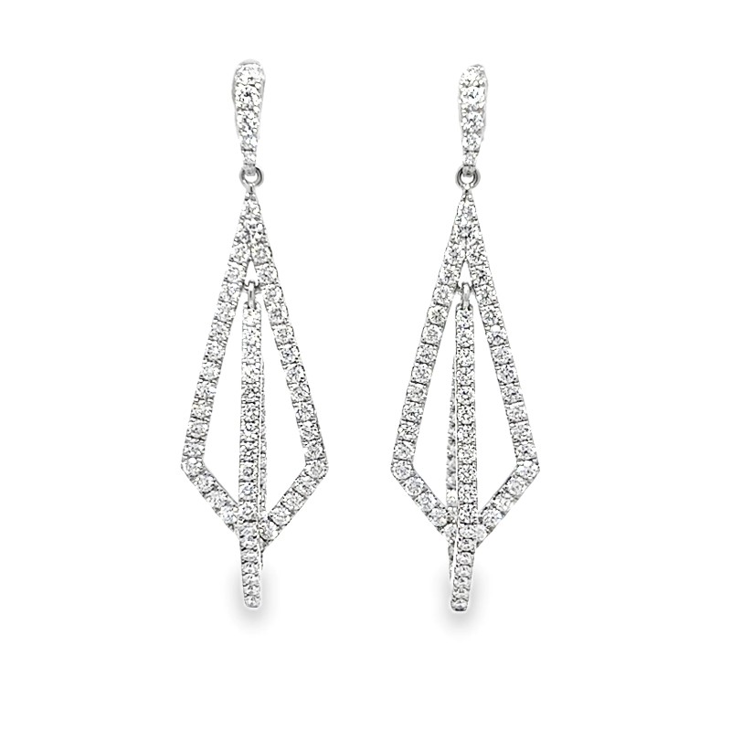 Charles Krypell Geometric Dangle Diamond Earrings