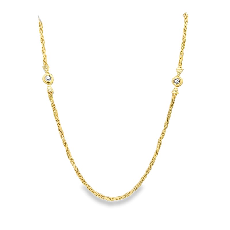 Estate Diamond Station Necklace