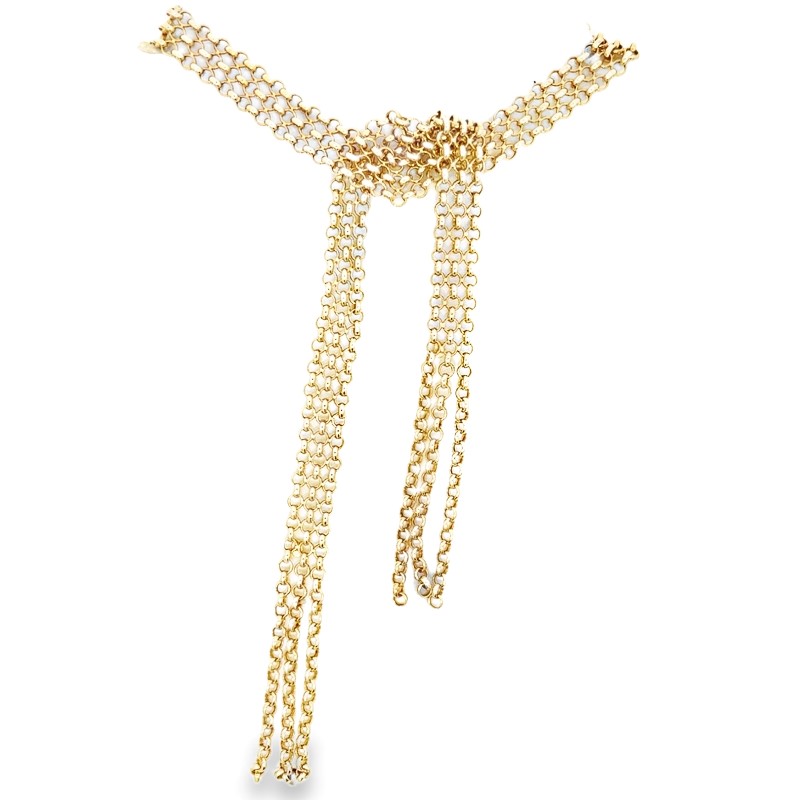 Estate Rolo Link Lariat Necklace