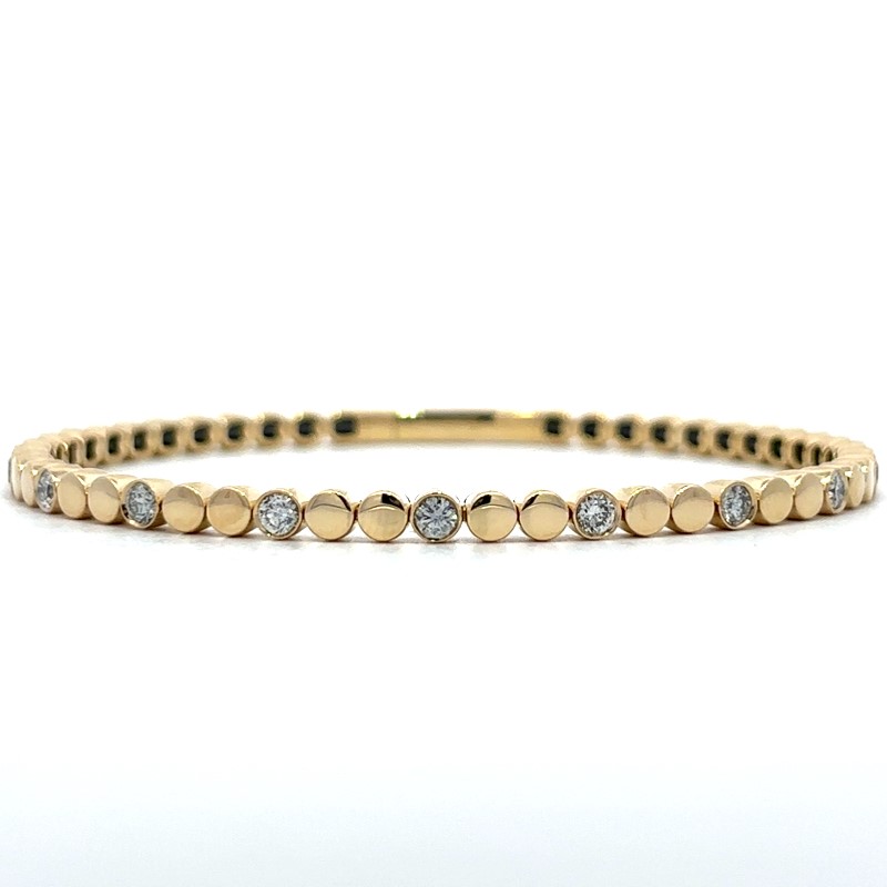 Flexible Bezel Set Diamond Bangle Bracelet