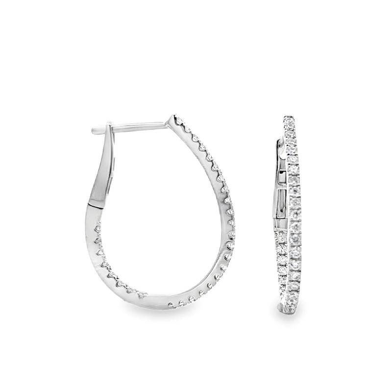 0.75ct Inside Out Oval Diamond Hoop Earrings