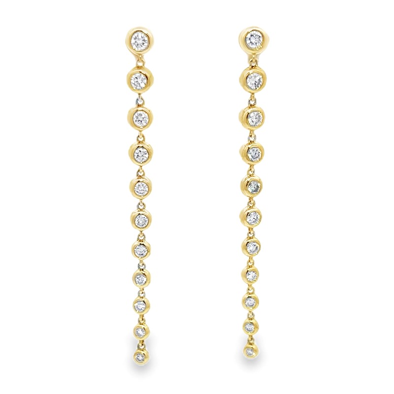 Charles Krypell Diamond Bezel Drop Earrings