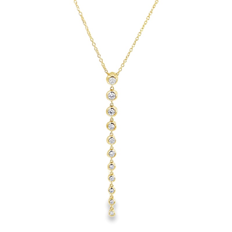 Charles Krypell Diamond Bezel Drop Pendant Necklace