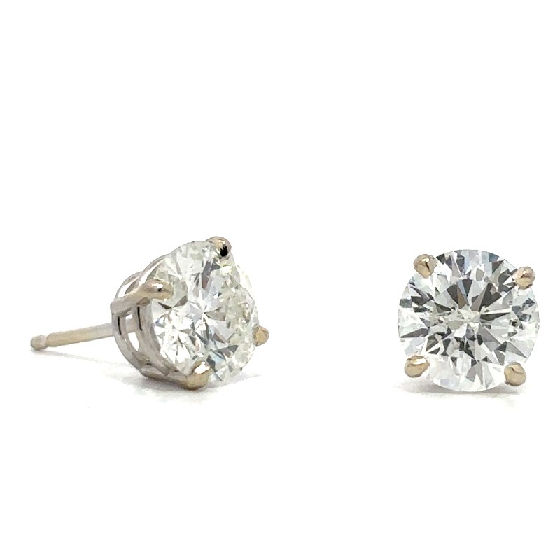 Estate Diamond Solitaire Earrings