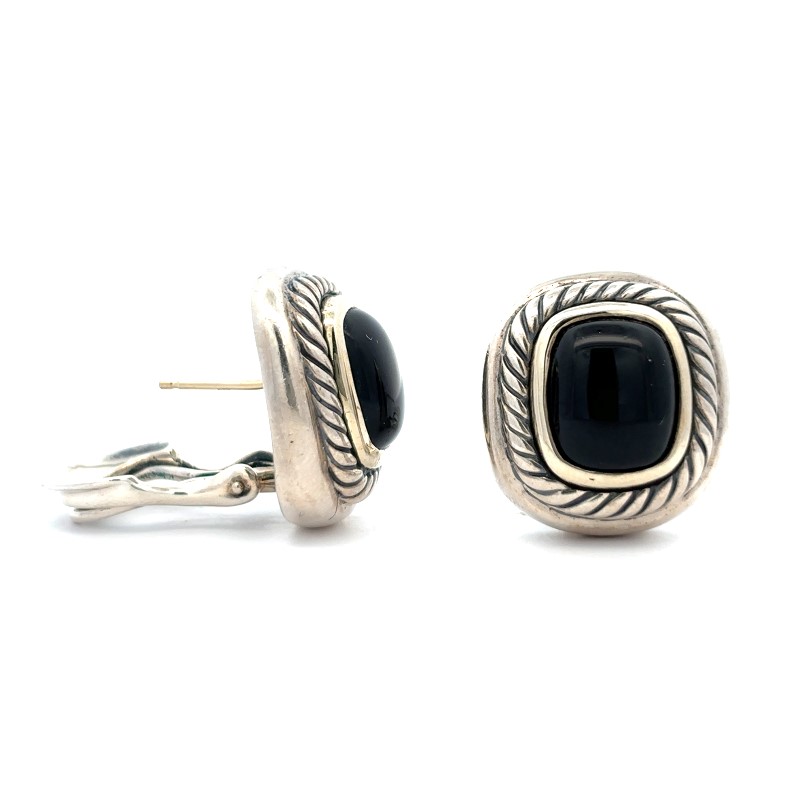 Estate David Yurman Black Onyx Earrings