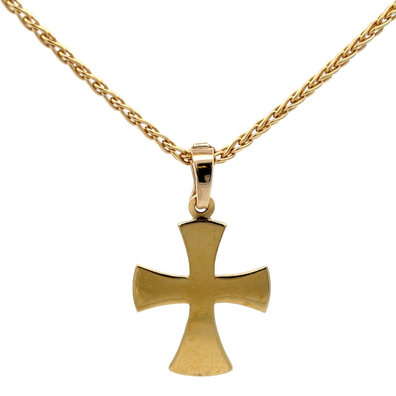 Estate Cross Pendant With Chain