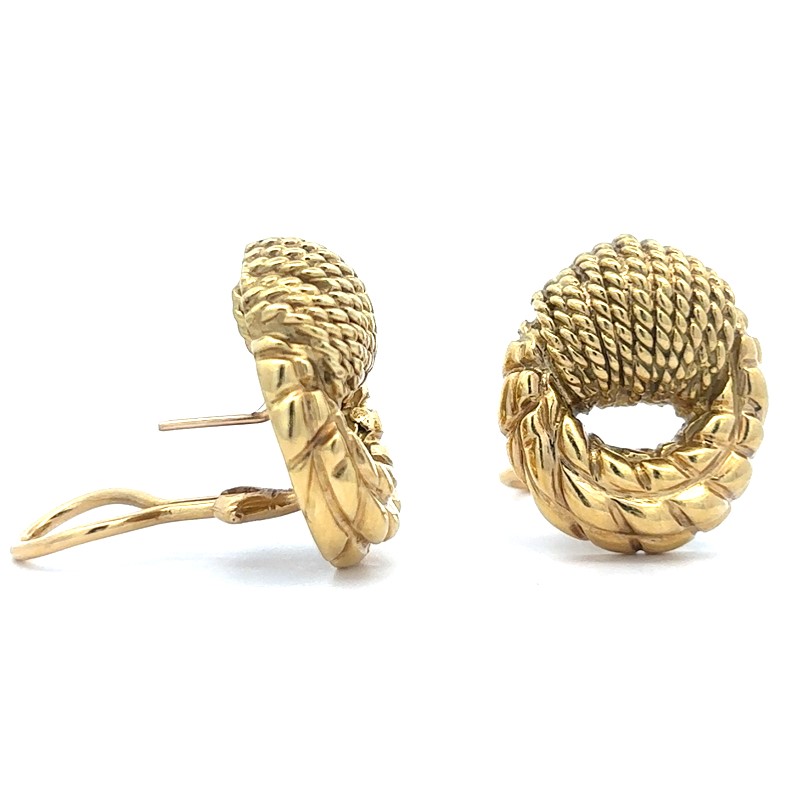 Estate Basket Style Hoop Earrings