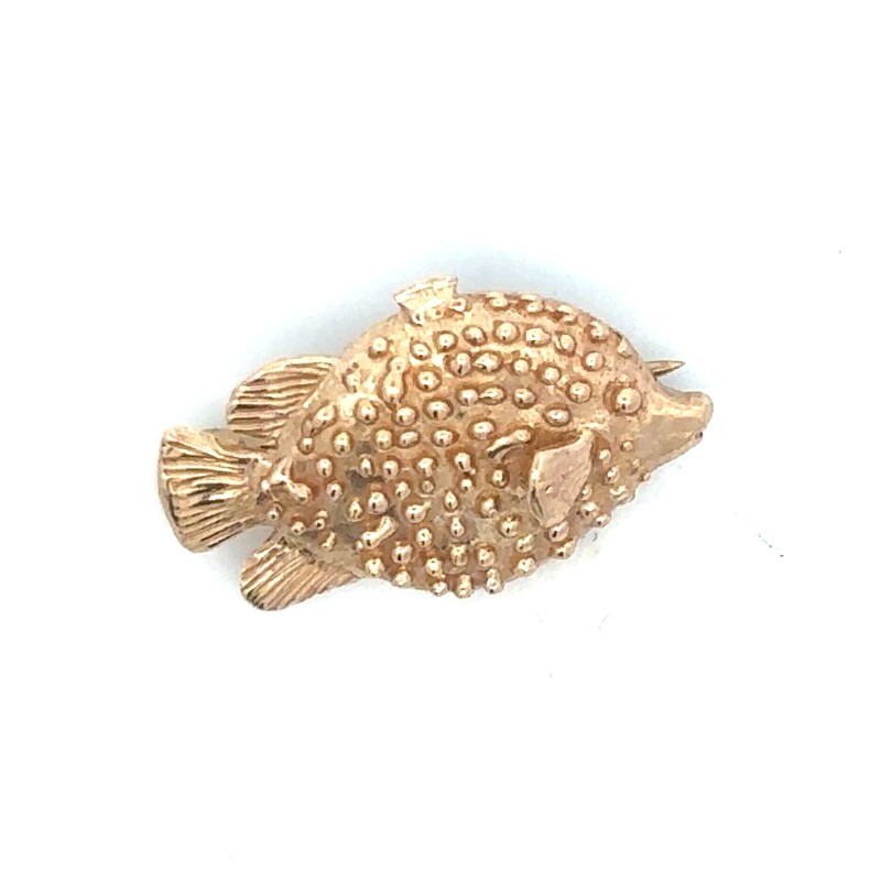 Estate Puffer Fish Pin