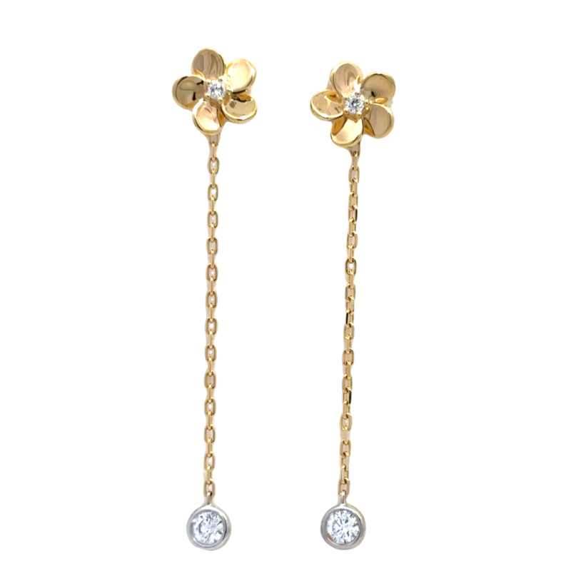 Happy Flower Diamond Jacket Earrings