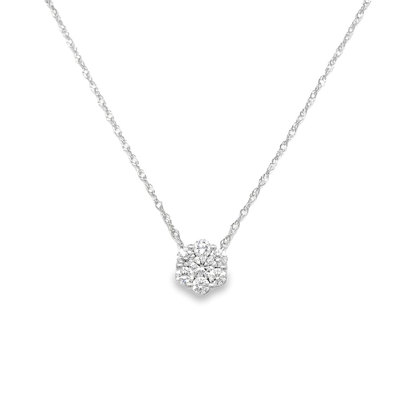 Diamond Cluster Pendant Necklace