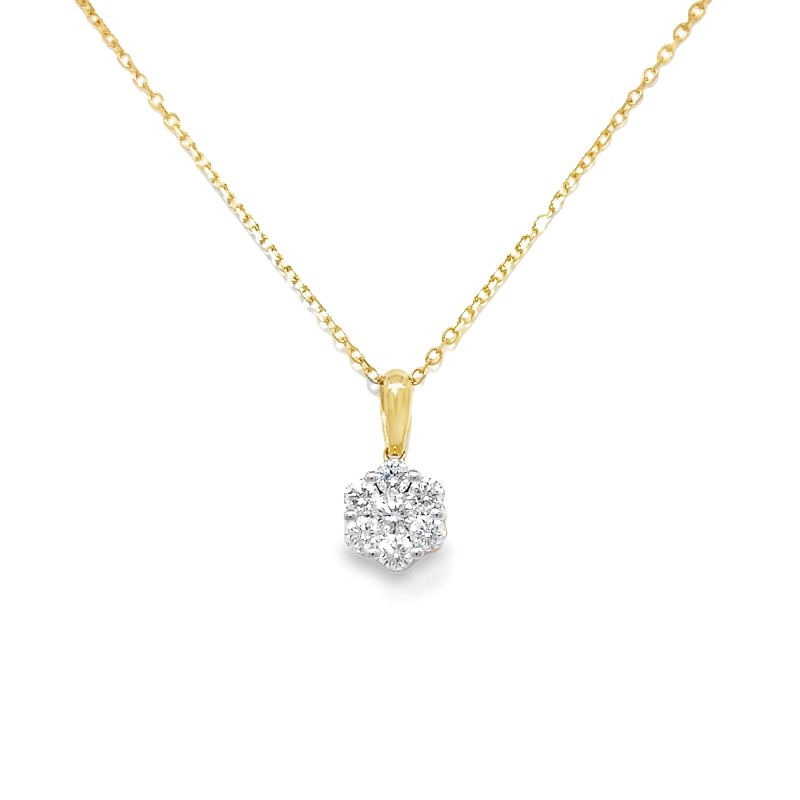 0.33ct Cluster Pendant Necklace