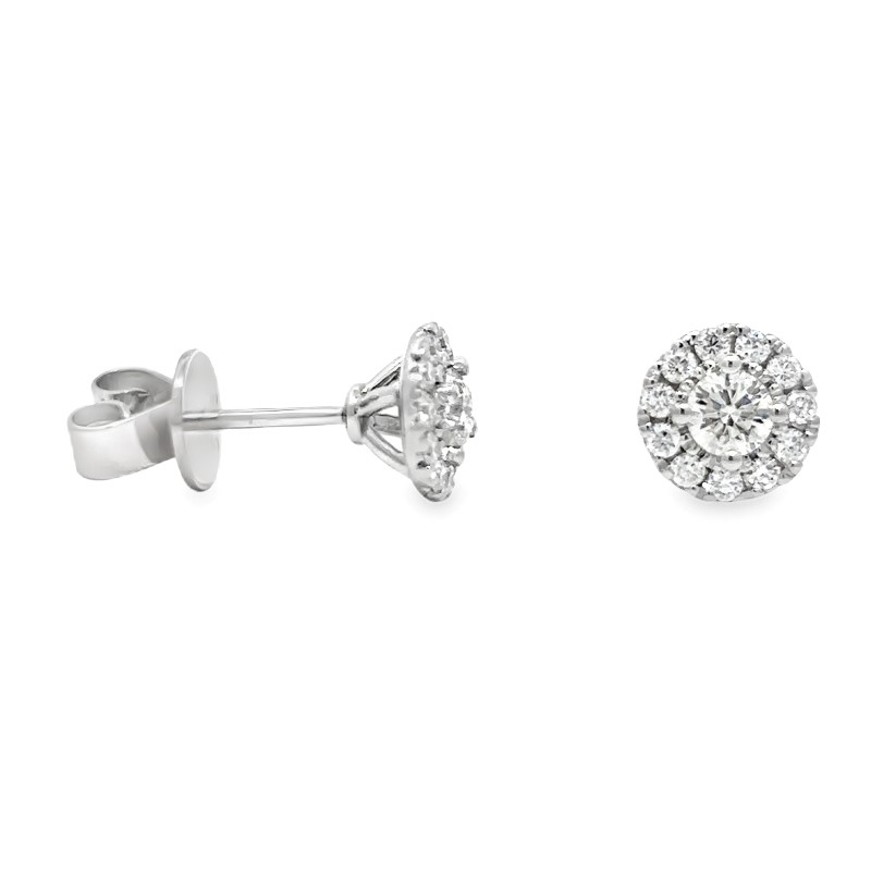 Diamond Cluster Stud Earrings