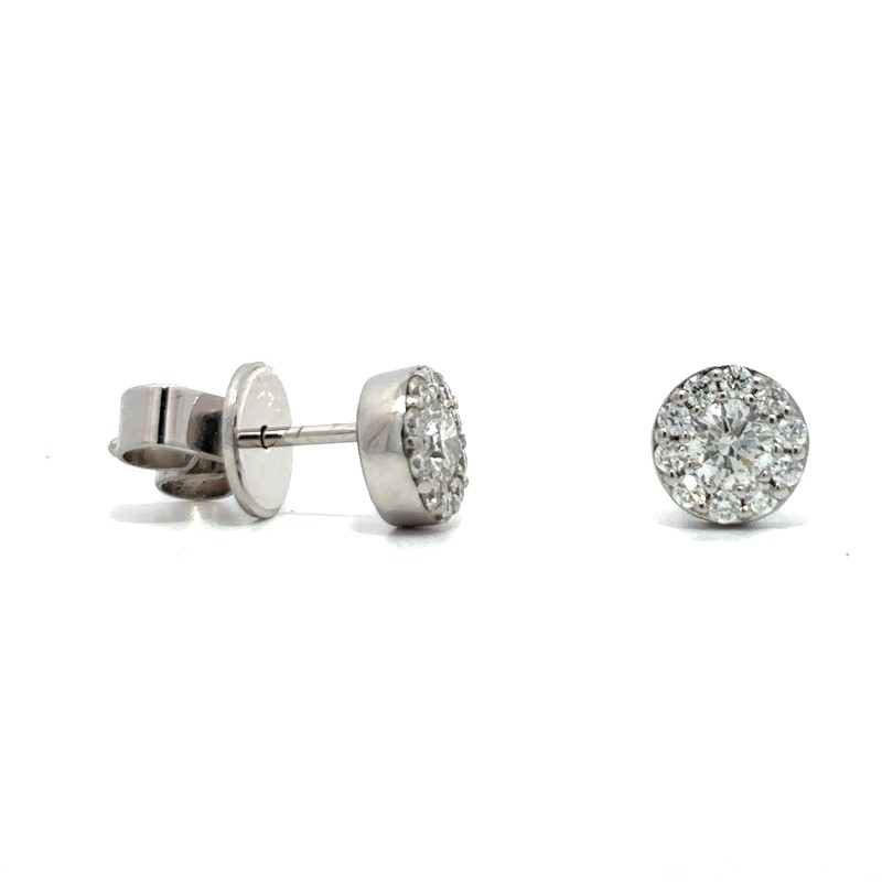 0.50ct Diamond Cluster Stud Earrings