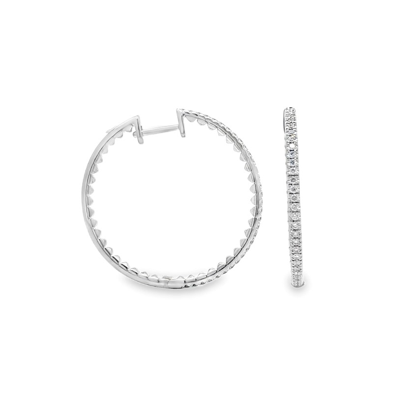 Diamond Hinged Hoop Earrings