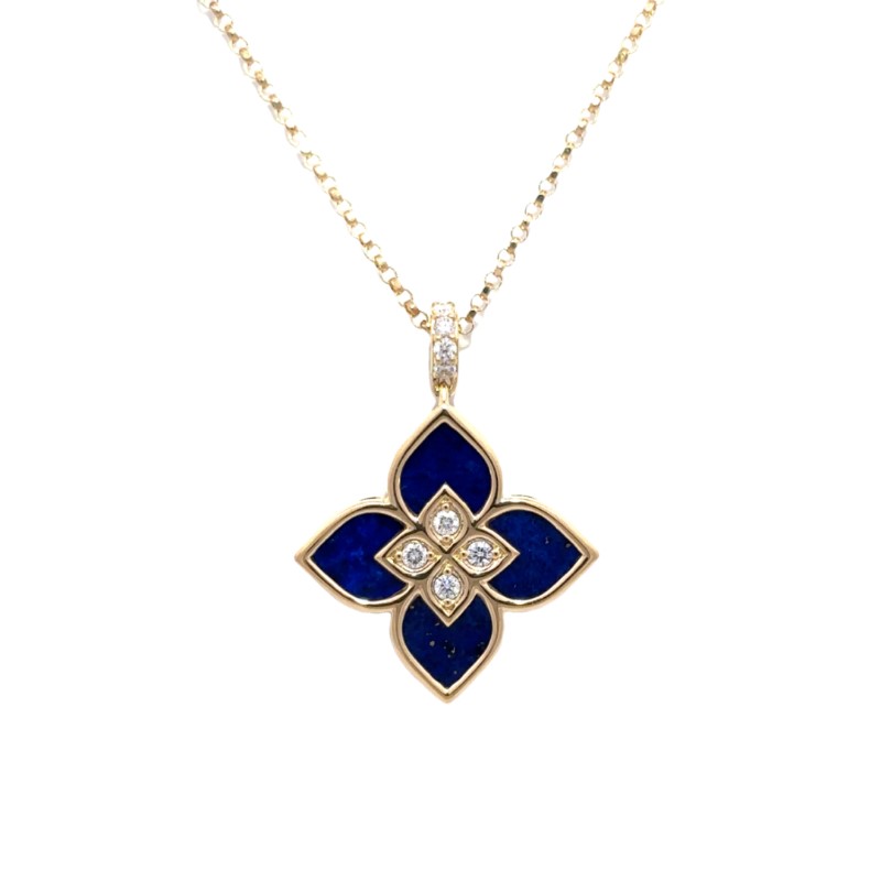 Roberto Coin Venetian Princess Lapis And Diamond Necklace