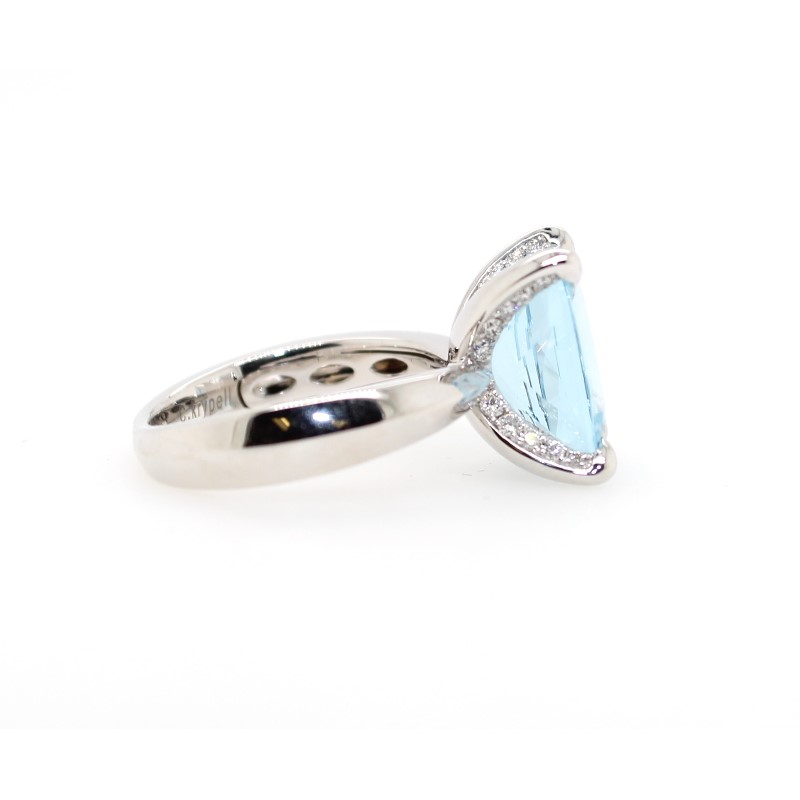 Charles Krypell Aquamarine And Diamond Ring