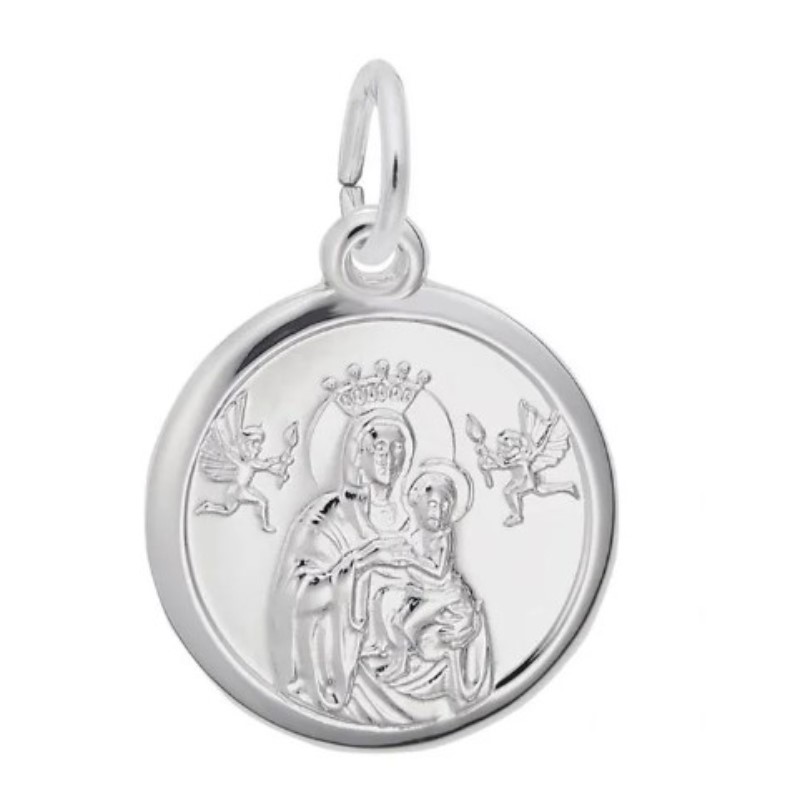 Sterling Silver Madonna And Child Charm.