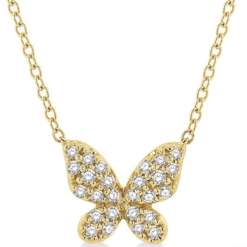 Dainty Butterfly Diamond Necklace