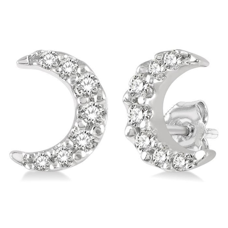 Crescent Petite Diamond Fashion Earrings