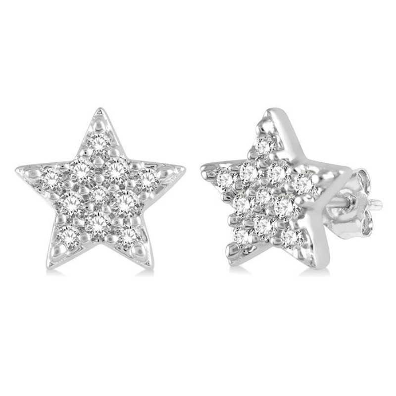 Star Petite Diamond Stud Earrings