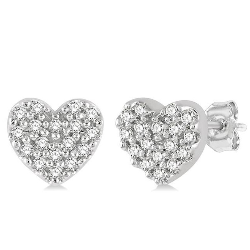 Heart Shaped Petite Stud Earrings