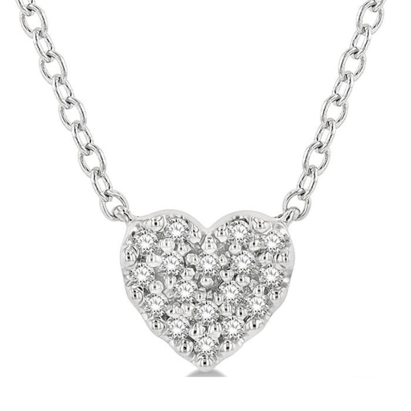 Heart Shaped Dainty Diamond Necklace