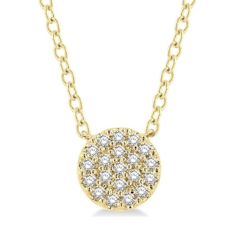 Dainty Diamond Disc Necklace