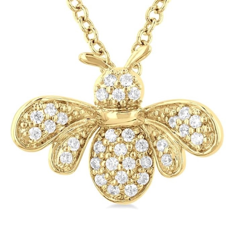 Petite Bumble Bee Diamond Necklace