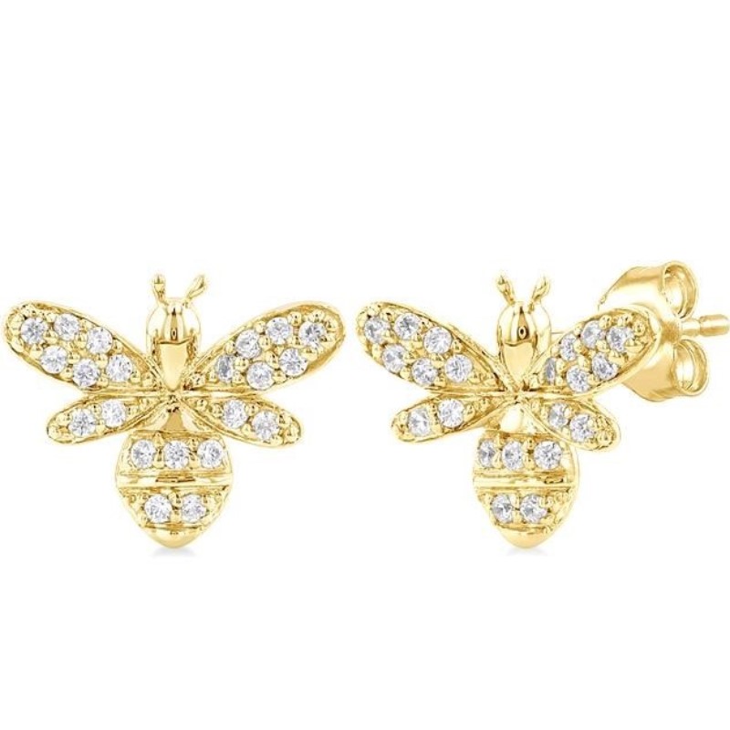 Bumble Bee Petite Diamond Stud Earrings