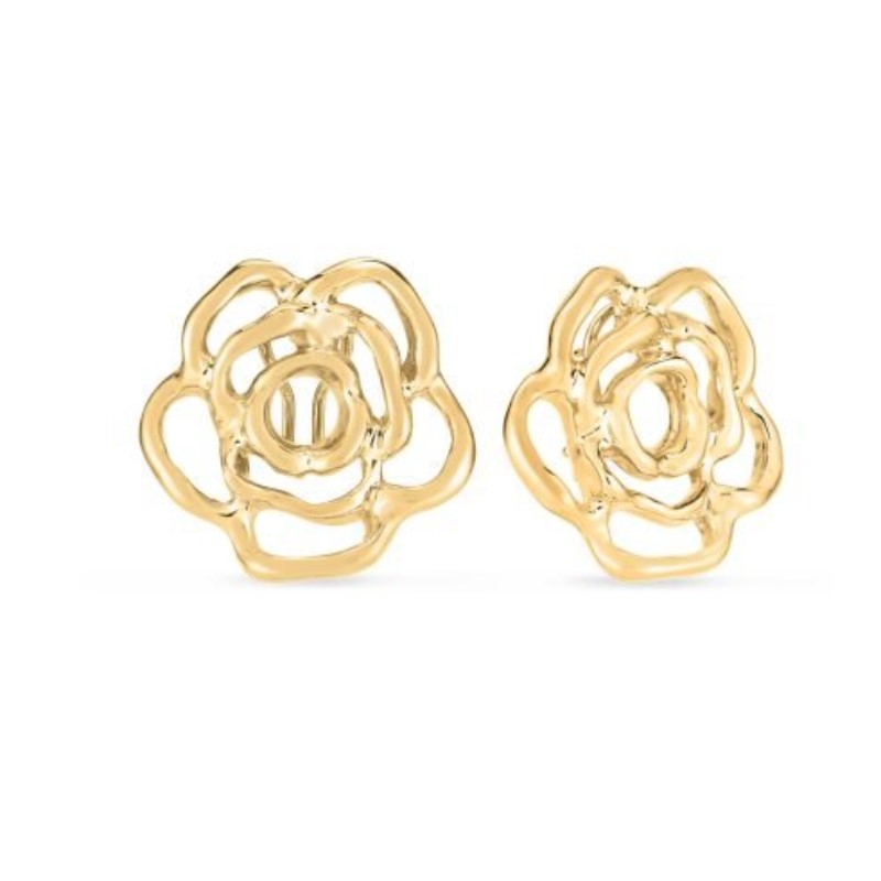 Roberto Coin Large Melted Rose Earrings