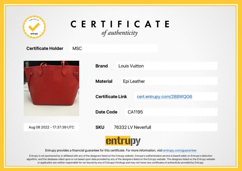 Louis Vuitton Neverfull Red Epi leather Tote bag with rare pochette  wristlet (AB) - 001-700-13016148