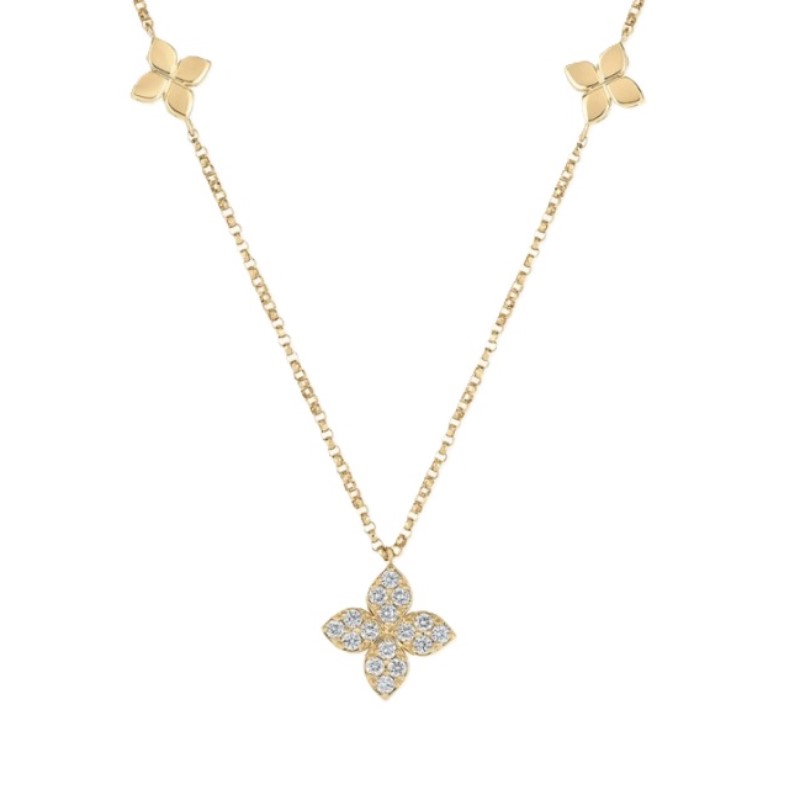 Roberto Coin Love By The Inch Necklace In 18 Karat Yellow Gold