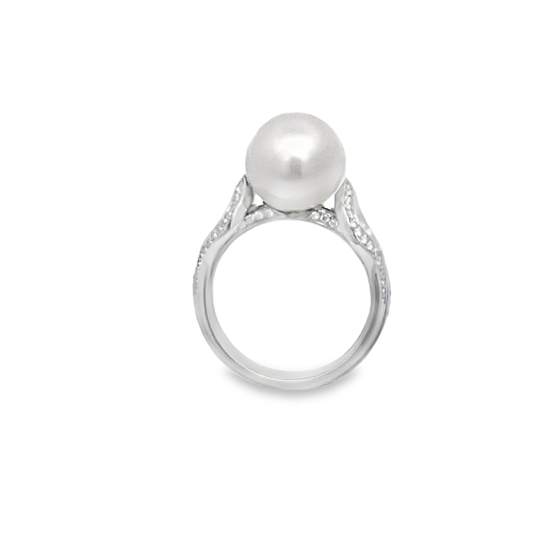 Estate Mikimoto Pearl & Diamond Ring