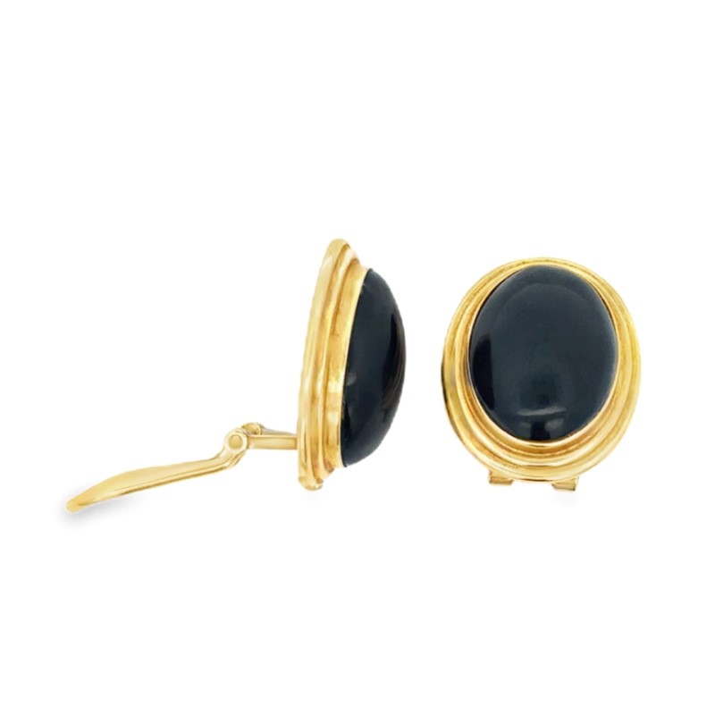 Estate Black Onyx Earrings