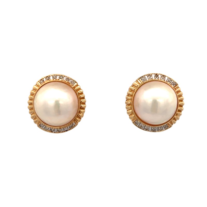 Estate  Mabe Pearl Earrings