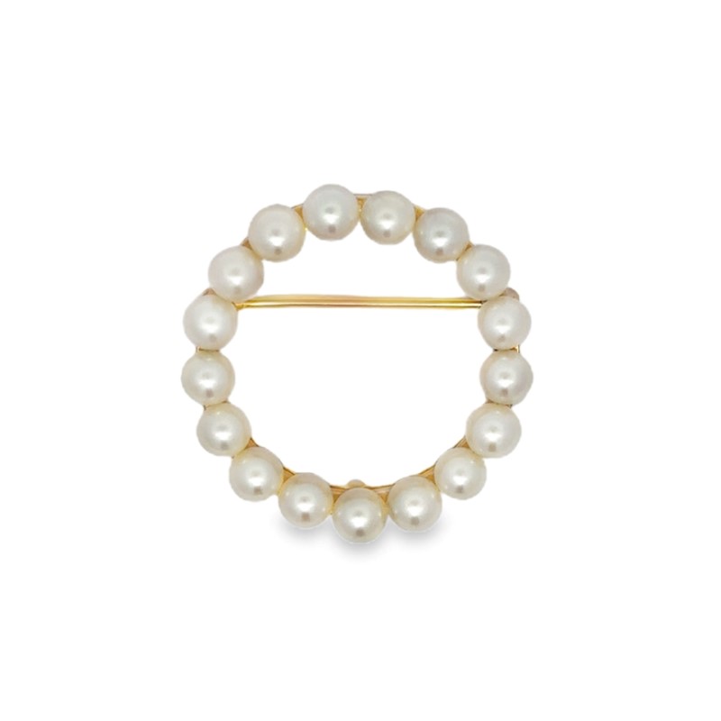 Estate Pearl Circle Pin