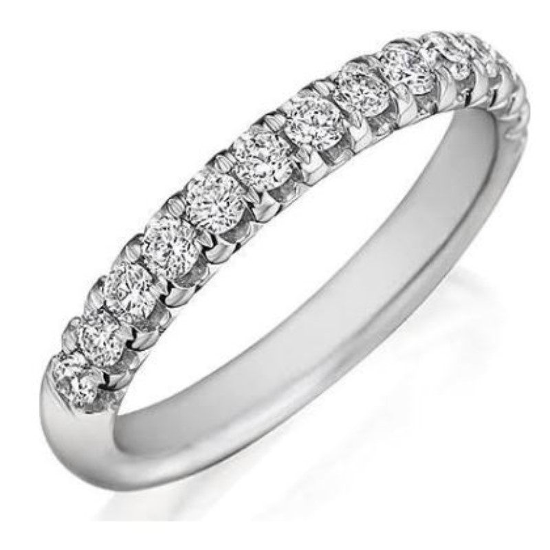 Henri Daussi Halfway Diamond Wedding Band