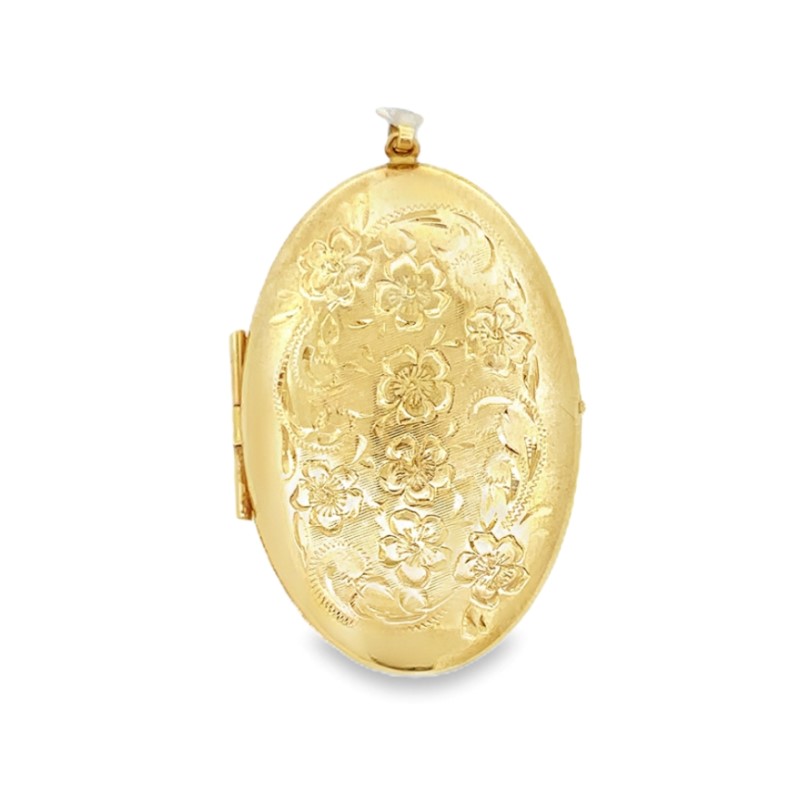 Estate Engraved Oval Locket