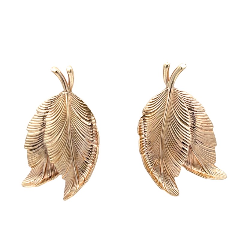 Estate Leaf Earrings