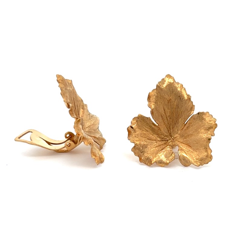 Estate Oak Leaf Earrings