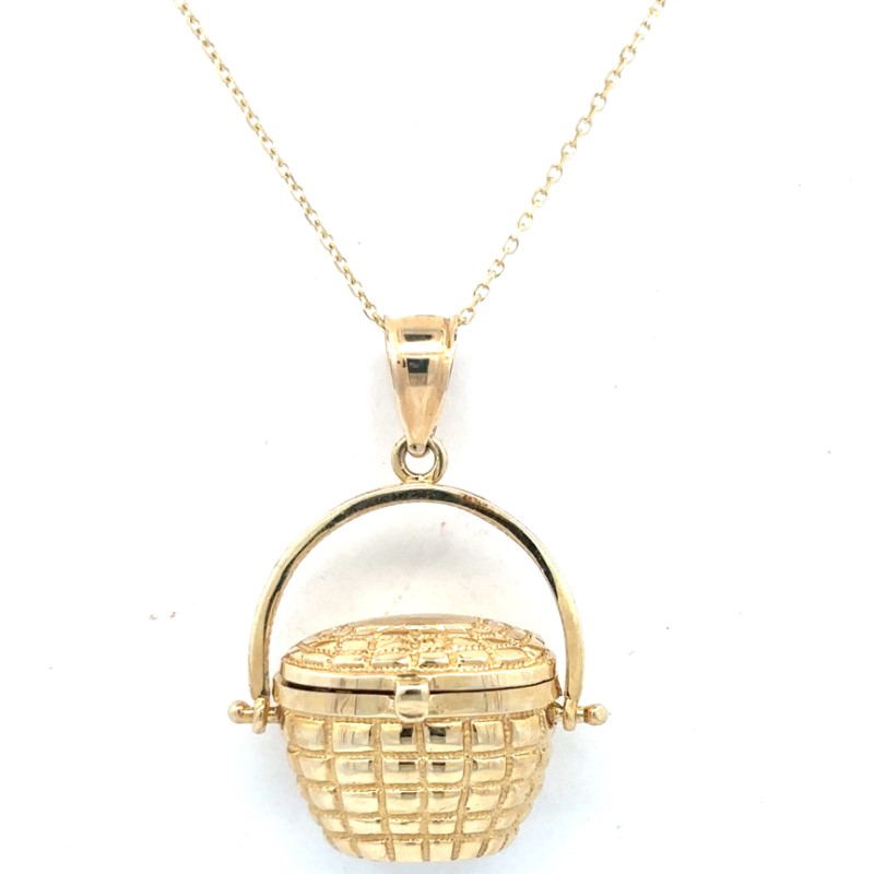 Estate Nantucket Basket Charm Necklace
