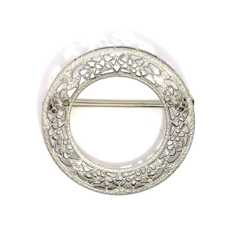 Estate Filigree Circle Pin