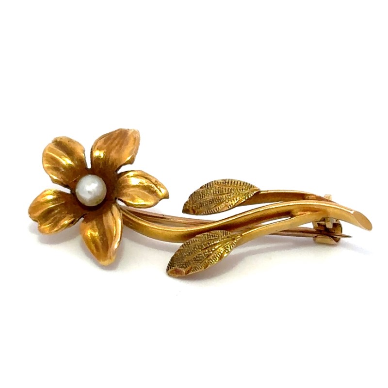 Estate Art Nouveau Flower Pin