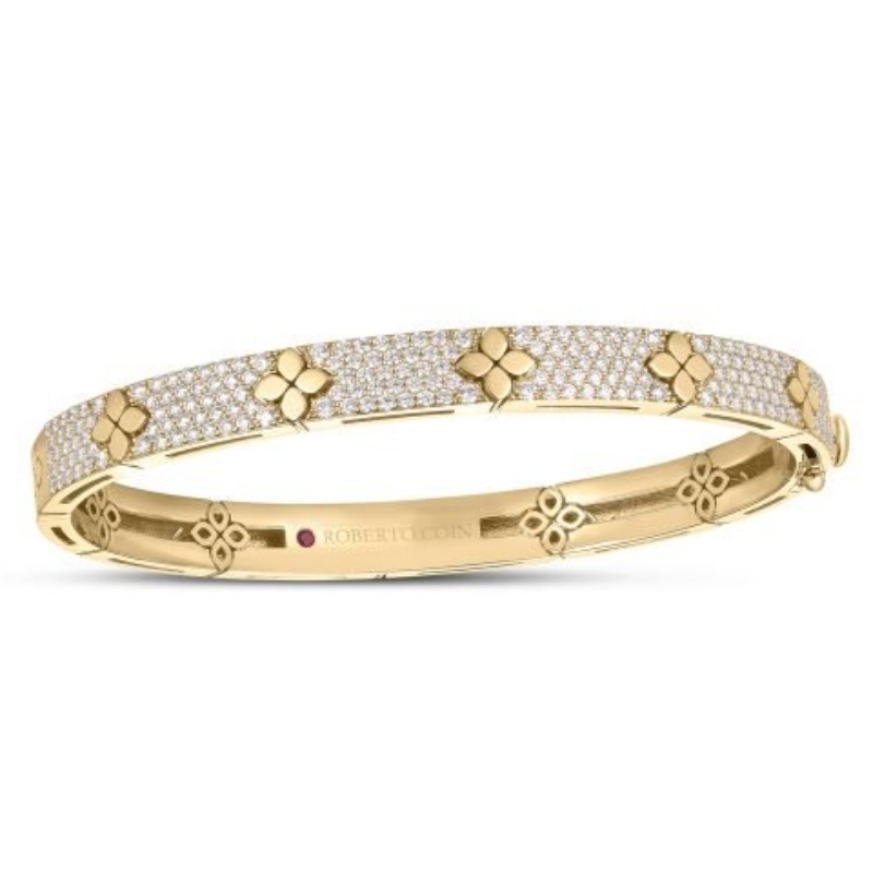 Roberto Coin Love In Verona Diamond Flower Bangle