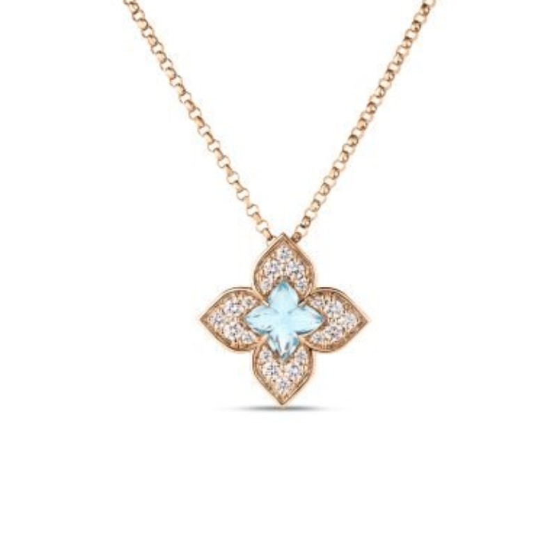 Roberto Coin Venetian Princess Carnevale Blue Topaz And Diamond Pendant Necklace