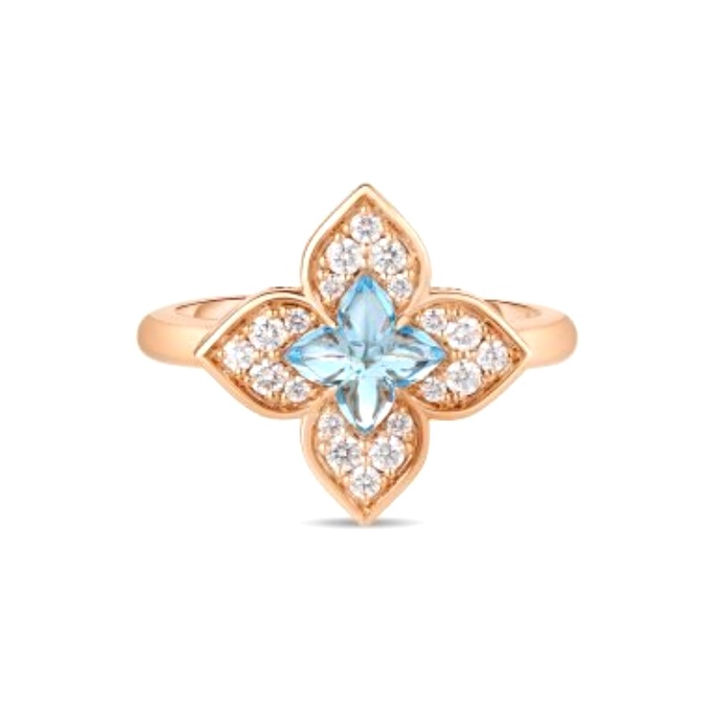 Roberto Coin Venetian Princess Carnevale Blue Topaz And Diamond Ring